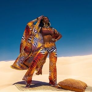Wild 🦒 🐅 Print Kaftan,Wide-Legged Pants & Head Wrap Set! Small - Model 5’8